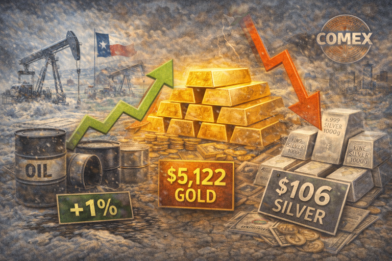 Commodity wrap: storm, supply woes lift oil; gold eases but remains near highs